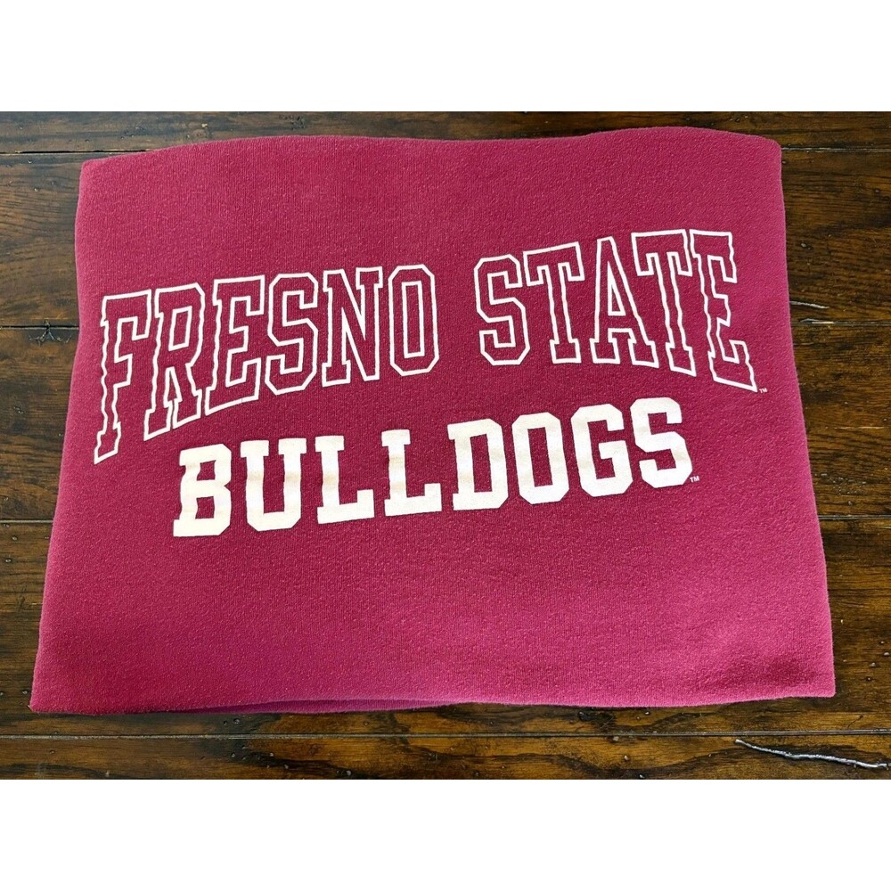 Vintage 90s The Cotton Exchange Fresno State Bulldogs Blanket Throw 53"x72" USA